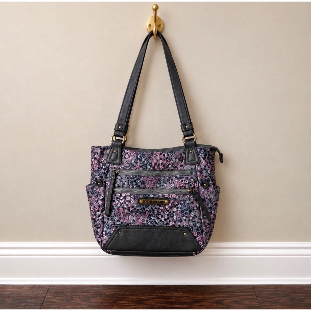 Lily Bloom Black Floral Shoulder Bag